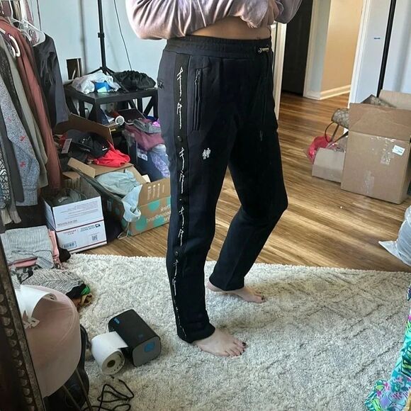 NWT‎ Homme + Femme Signature Track Pants Black - Picture 1 of 9